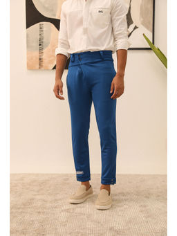 PRIMAL GRAY - Cobalt Blue Polyester Asymmetrical Trouser