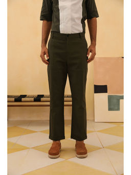 PRIMAL GRAY - Olive Cotton Slim Fit Trouser