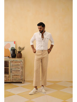 PRIMAL GRAY - Beige Cotton Baggy Straight Trouser