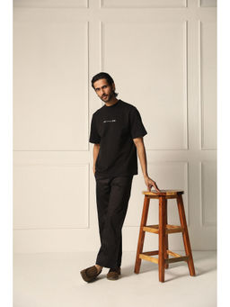 PRIMAL GRAY - Black Cotton Baggy Straight Trouser