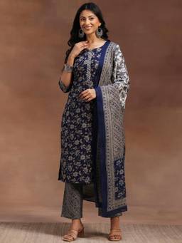 Libas - Blue Pure Cotton Printed Kurta Sets for Women