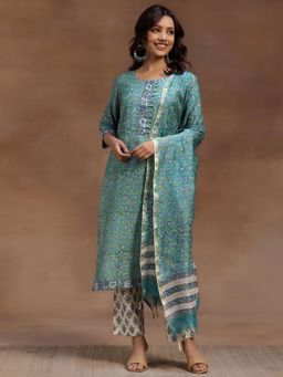 Libas - Green Pure Cotton Printed Kurta Sets for Women