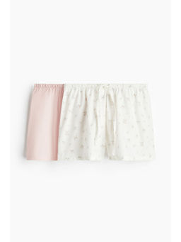 H&M - Women 2-Pack Cotton Poplin Pyjama Shorts