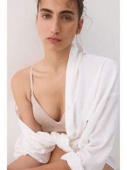 H&M - Women Beige 2-Pack Padded Non-Wired Cotton Bras