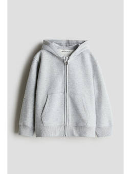 H&M - Boys Grey Cotton Zip-Through Hoodie