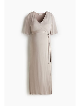 H&M - Women Beige Mama Nursing Wrap Dress