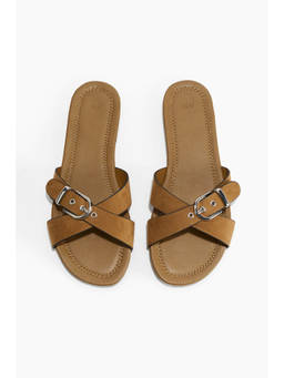 H&M - Women Beige Crossover-Strap Sandals