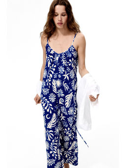H&M - Women Blue Tie-Belt Jumpsuit