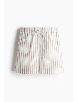 H&M - Women White Cotton Drawstring Shorts