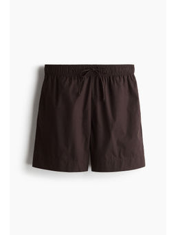 H&M - Women Brown Cotton Drawstring Shorts