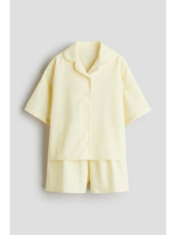 H&M - Girls Yellow Cotton Poplin Pyjamas