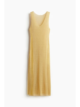 H&M - Women Yellow Loose-Knit Beach Dress