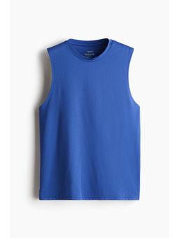 H&M - Men Blue Regular Fit Sports Vest Top With Drymove