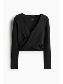 H&M - Women Beige Sports Wrap Top With SoftMove