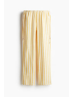 H&M - Women Yellow Wide Drawstring Trousers