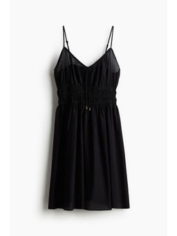 H&M - Women Black Smocked Strappy Dress