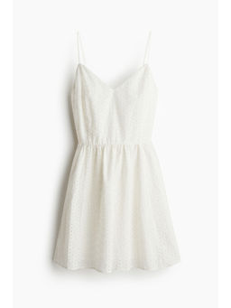 H&M - Women White Broderie Anglaise Strappy Dress