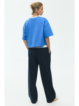 H&M - Women Blue Boxy T-Shirt
