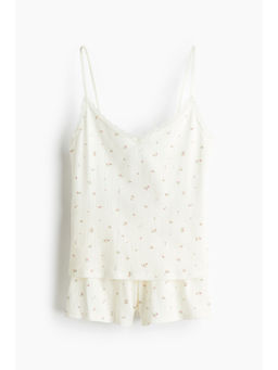 H&M - Women White Cotton Pointelle Pyjamas