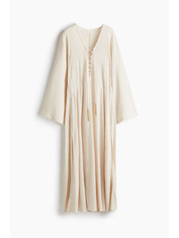 H&M - Women Beige Lacing-Detail Dress