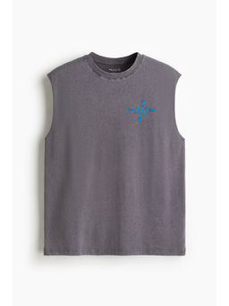 H&M - Men Grey Loose Fit Sports Vest Top