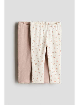 H&M - Girls 2-Pack Ribbed Cotton Leggings
