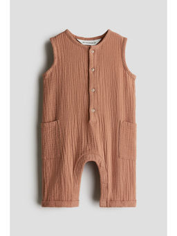 H&M - Kids Brown Cotton Muslin Jumpsuit