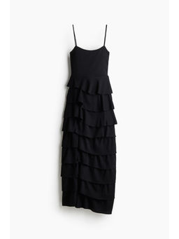 H&M - Women Black Flounced Strappy Dress
