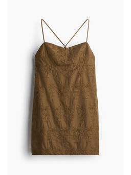 H&M - Women Brown Embroide Strappy Dress