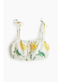 H&M - Women White Tie-Detail Crop Top