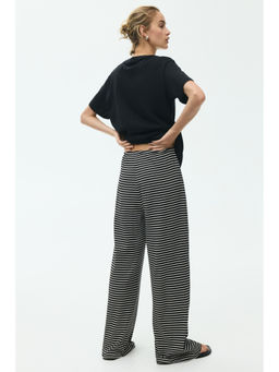 H&M - Women Black Ribbed Drawstring Trouser