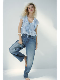 H&M - Women Blue Baggy High Waist Jeans