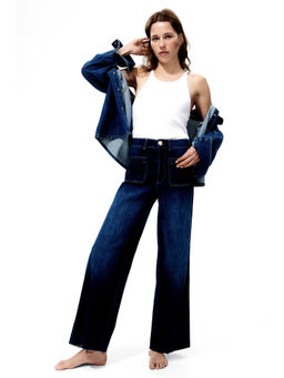 H&M - Women Blue Wide High Jeans