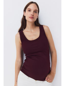H&M - Women Red MAMA Ribbed Vest Top