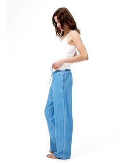 H&M - Women Blue Denim Drawstring Trousers