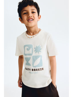 H&M - Boys White Printed T-Shirt