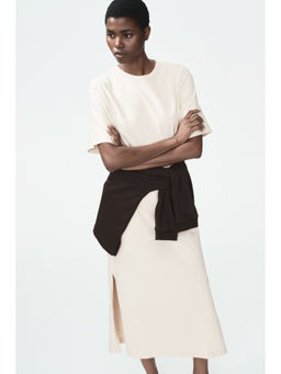 H&M - Women Beige Long T-Shirt Dress