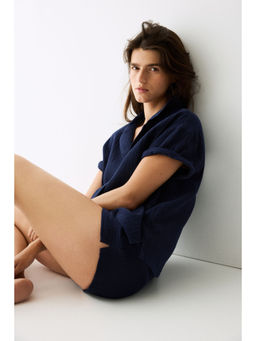 H&M - Women Blue Cotton Muslin Pyjamas