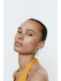 H&M - Women Yellow Cotton Halterneck Dress