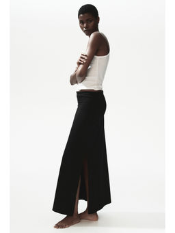 H&M - Women Black Foldover-Waist Cotton Skirt