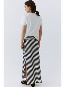 H&M - Women Blue Foldover-Waist Cotton Skirt