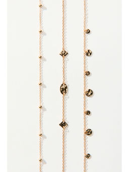 H&M - Women Gold-Coloured 3-Pack Metal Anklets