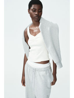 H&M - Women White Ribbed Cotton Vest Top