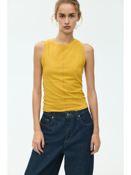 H&M - Women Yellow Flatlock-Seam Vest Top