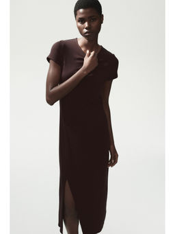 H&M - Women Brown Midi T-Shirt Dress