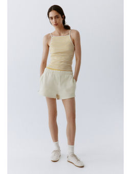 H&M - Women Yellow Ribbed Strappy Top