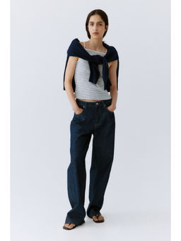 H&M - Women Blue Ribbed Strappy Top