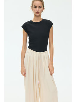 H&M - Women Beige Balloon Drawstring Joggers