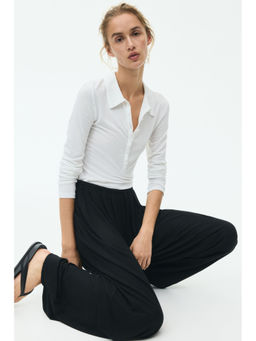H&M - Women Black Balloon Drawstring Joggers