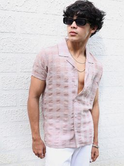 Campus Sutra - Men Brown Self-Design Buffalo Check Shirt